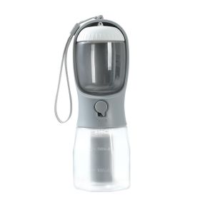 Dog Water Cup Drinking Food Garbage Bag Three-in-one Portable Small Multi-functional Pet Cups Pets Supplies (Option: 300ml Garbage Bag-Twilight Gray)