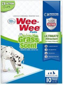 Four Paws Wee Wee Grass Scented Puppy Pads Multiple Number Packages (Size: 10 Count)