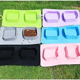 Into The Wild Hiking Bowl Set- Portable, Foldable Silicone Multiple Colors (Color: Lilac)