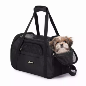 Soft-Sided Kennel Pet Carrier for Small Dogs Airline Approved Carriers Travel Collapses Multiple Sizes Colors (Color: Black, Size: Medium)