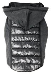Lightweight Hybrid 4 Season Stretch and Quick Dry Dog Coat With Pop Out Hood (Color: Black, Size: Extra Small)