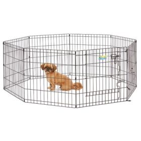 MidWest Contour Wire Exercise Pen with Door for Dogs Multiple Sizes (Size: 24 Inches Tall)