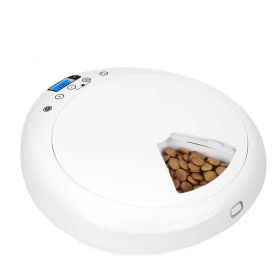 Automatic Pet Feeder 6 - Meals Portion with Digital Timer Food Dispenser Wet and Dry Foods (Color: White)