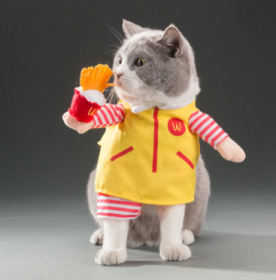 Pet Dog Cat Transformed Clothes Upright Clothes Halloween Pet Dress - McDonalds (Size: Medium)