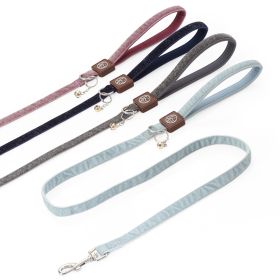 Reflective Dog Leash for Small Medium Dog with Comfortable handle and Nylon Webbing Shiny Suede Fabric (Color: White, Size: Medium)