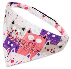 Touchdog 'Head-Popper' Fashion Designer Printed Velcro Dog Bandana (Color: Pink Purple, Size: Small)