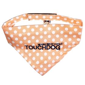 Touchdog 'Bad-to-the-Bone' Polka Patterned Fashionable Velcro Bandana Multiple Sizes And Colors (Color: Orange, Size: Small)