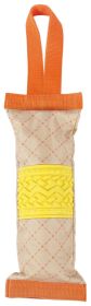 Pet Life 'Quash' Water Bottle Inserting Nylon and Rubber Crackling Dog Toy (Color: Orange Yellow)