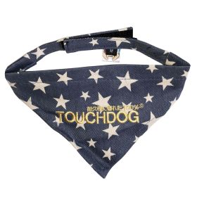Touchdog 'Bad-to-the-Bone' Star Patterned Fashionable Velcro Bandana Multiple Sizes And Colors (Color: Blue, Size: Small)