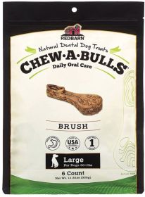 Redbarn Pet Products Chew-A-Bulls Brush Dental Dog Treats (Size: 6 Count)